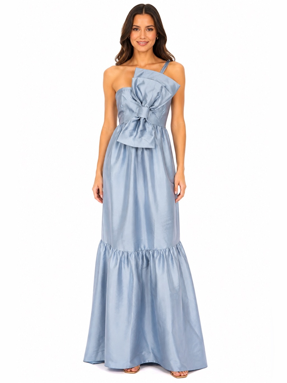 Petal + Pup Betina Bow Front Maxi Dress Blue NWT Size M